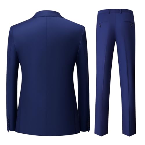 3 Pieces Tuxedo Suits for Men Peak Lapel Double Breasted Blazer Shirt Jacket Pants Set with Polka Dot Tie2