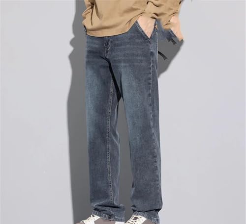 Men's Loose Straight Jeans, High-Stretch Zippered Hip-Hop Jeans2