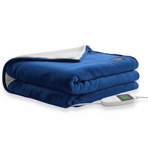 Image of Utopia Bedding Electric Blanket for Double Bed with 6 Heating Levels and 2-10 Hours Time Settings, Flannel to Sherpa Super Cozy Heated Blanket Machine Washable 153x153 cm