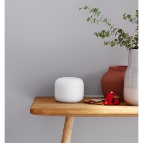 Image of Nest WiFi Router with 1 Point - Mesh for Wireless Internet Wi-Fi Extender Smart Speaker Works and Google Home Systems Snow