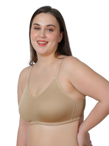 Image of MAROON Cotton Satin Blend Seamless Non Padded Non-Wired Full Coverage Women Minimizer Bra