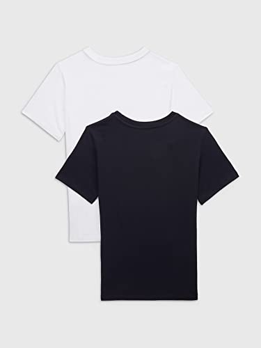 Tommy Hilfiger Pack de 2 Camisetas para Niños Cuello Redondo, Azul (Desert Sky/White), 14-16 Años