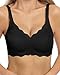 HORISUN BHS für Damen ohne Bügel, V-Ausschnitt, gewellte, bügellose Bralettes mit weicher Stütze, bequemer, Nahtloser T-Shirt-BH (Schwarz XL) Damen Schwarz günstig Kaufen-HORISUN BHS für Damen ohne Bügel, V-Ausschnitt, gewellte, bügellose Bralettes mit weicher Stütze, bequemer, Nahtloser T-Shirt-BH (Schwarz XL)