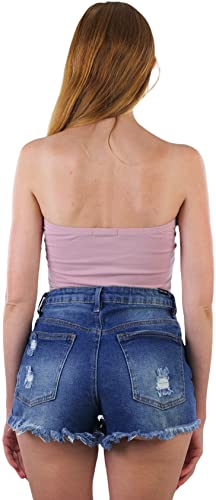 Image of ToBeInStyle Women's Cotton-Spandex Blend Stretchy Tube Top