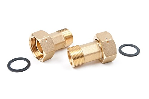 derClou24 3530213020 Wasserzähler Verschraubungen 3/4 Überwurfmutter x 1/2 Zoll Aussengewinde MS blank 2 Stück Cover