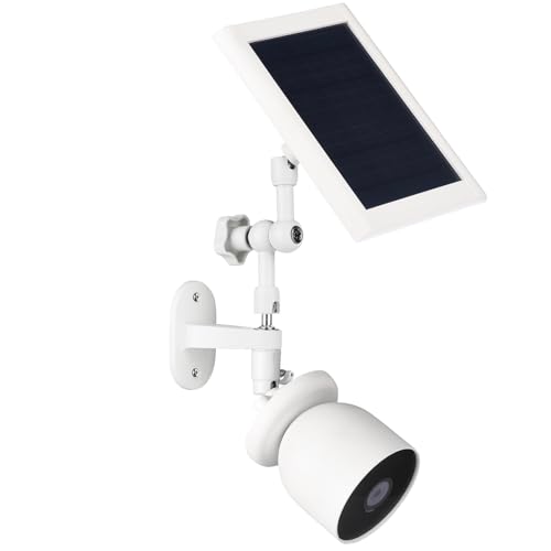 wochel 2-in-1 Wall Mount for Google Nest Cam Outdoor Camera and Solar Panel, Adjustable Mounting Bracket Provides A Better View for Solar Panel (White)