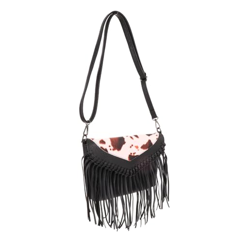 Sac à main à franges pour femmes avec chaînes rétro et pompons