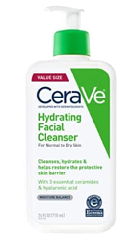CeraVe Hydrating Facial Cleanser, 24 oz, For Normal to Dry Skin