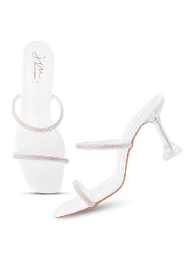Image of JM LOOKS Women Square Toe Solid Comfortable Sole Kitten Heel Sandals For Womens & Girls