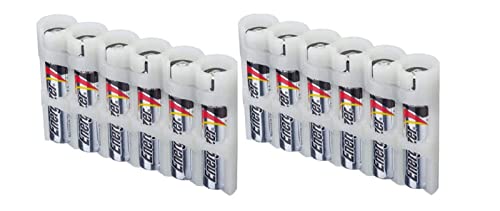 Storacell AAA Battery Storage Caddy (2 Pack), Clear, Holds 6 Batteries (Not Included)