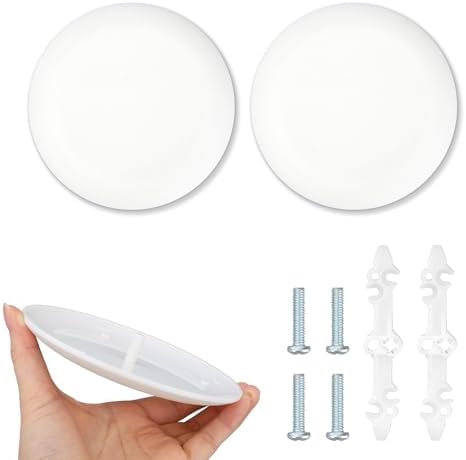 2pcs CP3540 Ceiling Cover Plate, Plastic Round Electrical Box Cover for 3-1/2" to 4" Holes Wall Smog Detector Light Fan Fixture Hole Concealer (White)