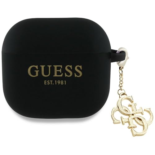 Fall CG Mobile Guess Charm en Silicone 4G pour AirPods 4 Noir