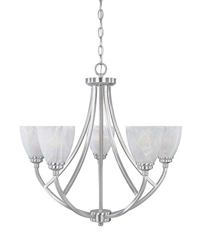 Get Special Price Designers Fountain 82985-SP Tackwood 5-Light Chandelier, 26.5 x 24.25, Satin Platinum Best Cyber Monday 🔥 Designers Fountain 82985-SP Tackwood 5-Light Chandelier, 26.5 x 24.25, Satin Platinum