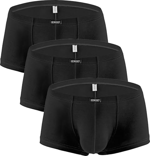 iKingsky Men's Modal Bulge Boxer Briefs Sexy Pouch Shorts Stretch Low Rise Under Panties for Men