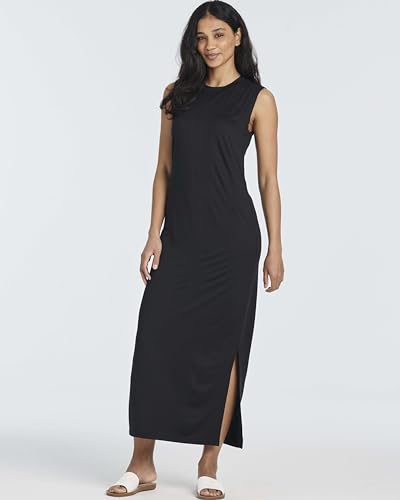 Image of Real Essentials 3 Pack: Women's Maxi Tank Dress | Sleeveless Casual Long Lounge Dress (Plus