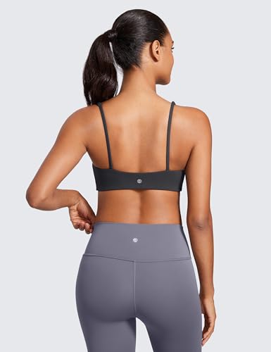 Image of CRZ YOGA Butterluxe Square Neck Sports Bras | Light Support, Removable Pads, Yoga, Extremely Soft, Low Coverage, Adjustable Spaghetti Straps, for Women