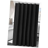 SOIMISS Rideau de Douche Noir Imperméable Polyester avec Œillets et Bande Supérieure Renforcée pour Salle de Bain