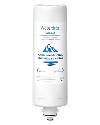 Waterdrop F4A Alkaline Mineral pH+ External Filter, Only Replacement for X12-Plus Dual Flow Tankless Reverse Osmosis Water Filter, 6-month Lifetime