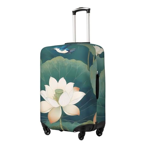 Lotus Leaf Elastic Travel Luggage Cover, Washable Spandex Suitcase Protector, Anti-Scratch Fits 18-32 Inch2