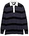 Amazon Essentials Men's Rugby Sweater, Dark Navy Stripe, Large