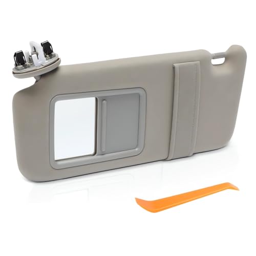 Sun Visor Left Driver Side Compatible with 2007 2008 2009 2010 2011 Toyota Camry Without Sunroof Replace 74320-06780-B0 74320-33B81-B0 Gray