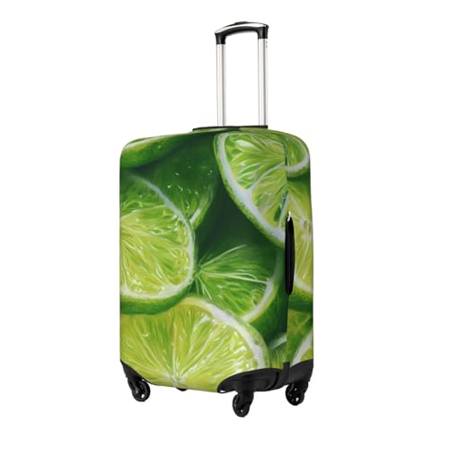 Green Lime Slices Elastic Travel Luggage Cover, Washable Spandex Suitcase Protector, Anti-Scratch Fits 18-32 Inch2