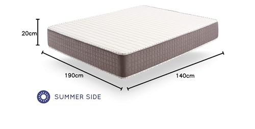 naturalex 140x190cm Mattress Memory Foam Mattress 8.5 Inch Deep Medium Firm Mattress (140x190cm) Fire Retardant Skin Friendly, Extrafresh