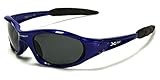 Polarized Xloop Sport Cycling Fishing Golf Wrap Around Running Sunglasses + Monogram Microfiber Pouch (Blue)