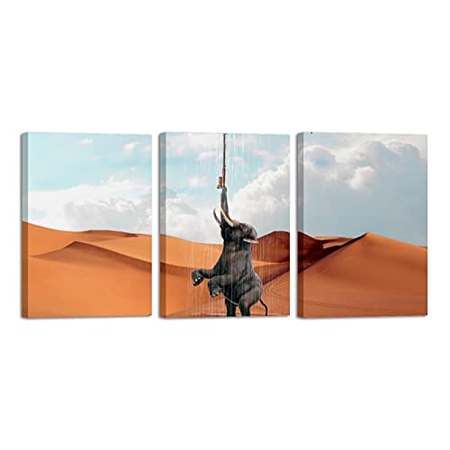 Tableau éléphant art moderne 3 pièces pour inspirer la poésie chez soi
