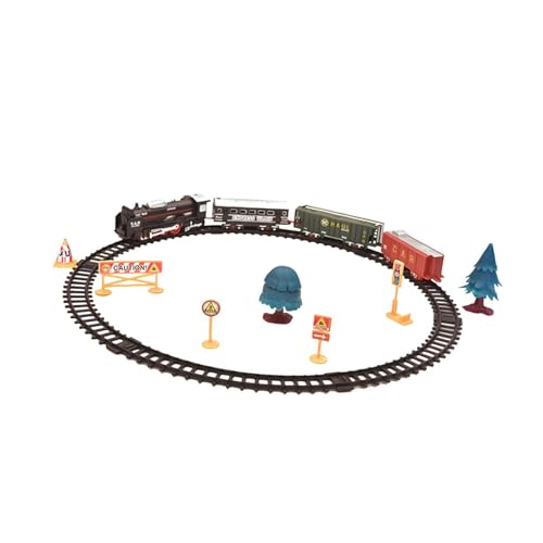QLECXZI Juego de tren eléctrico clásico de Navidad, juguete interactivo que hace que el tiempo juego sea especial para los niños, juguete eléctrico navideño con vagones.