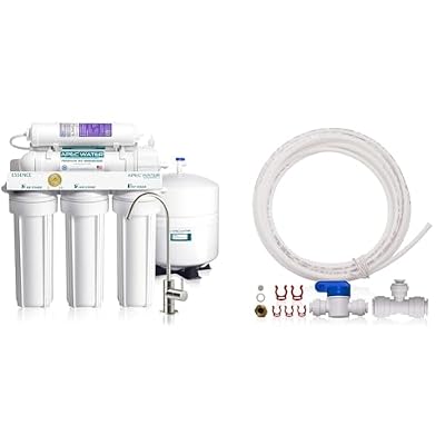APEC Water Systems ROES-PH75 Essence Series Top Tier Alkaline Mineral pH+ 75 GPD 6-Stage & ICEMAKER-KIT-38-14-RO-A Ice Maker Installation Kit