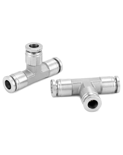 Conector de 3 vías de empuje para conectar QWORK de 1/4 de acero inoxidable para aire 5