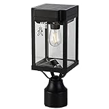 Motion Sensor Outdoor Solar Lamp Post Light, Dusk to Dawn Solar Powered Post Light, Solar Light Post