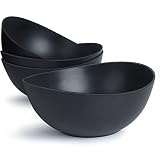 ECOHAGOU 9.6'' Serving Bowls, Bamboo Fiber Salad Bowls Set of 4, 2.6Qt/84oz,Large Bowls for Kitchen,