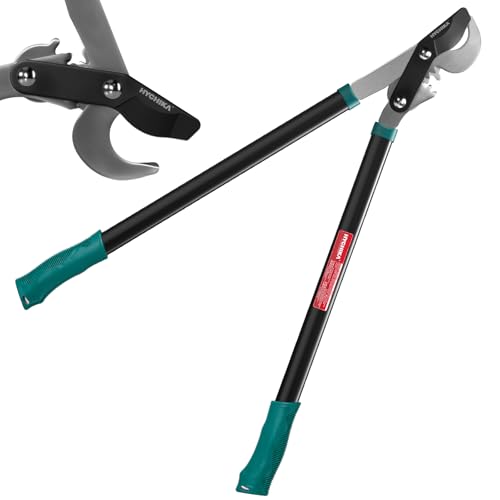 HYCHIKA Ébrancheur télescopique pour bois frais Coupe Branche 74CM, Sécateur Long Manche, Taille Branche, Cisaille de Jardin, Diamètre Cuts Ø50 mm max., Lames en...