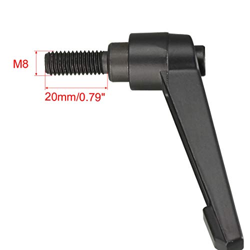 Image of uxcell M8 x 20mm Handle Adjustable Clamping Lever Thread Push Button Ratchet Male Threaded Stud Knobs Locking Rotating Screw Handles Quick Release Bolt Black 3pcs