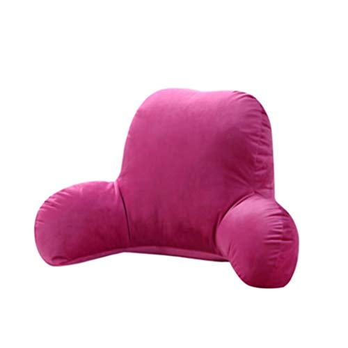 Coussin de lecture rose 65x40cm avec repose-bras et housse lavable - 2