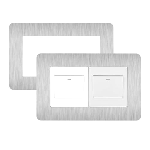 CANGCANG 2 placas de cubierta de interruptor de luz doble, cubierta de interruptor de luz envolvente, cubierta de interruptor de luz doble, cubierta adhesiva para interruptor, decoración de pared para