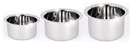 Chefkraft Stainless Steel Tri Ply Tope/Patila/Bhagona Set - Induction Friendly (12X14, 1.0mm Thickness)