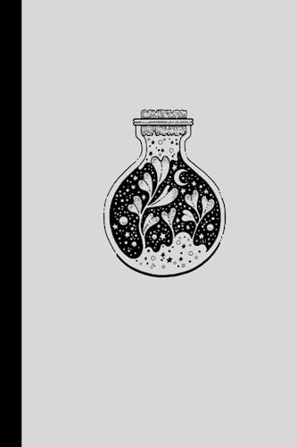 Witchy Sketchbook Blank Page Journal 6" x 9" size Perfect Gift for School, Spell Book, Recipes, Writing, Journaling, Green Witch, Potion Bottle , Floral Design, Vintage