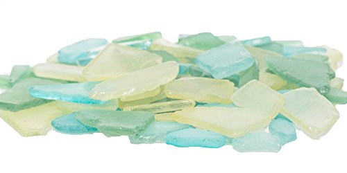 Nautical Crush Trading Sea Glass | Green Yellow Aqua Sea Glass Mix | Assorted Sea Glass for Decoration and Craft (55 Ounces)
