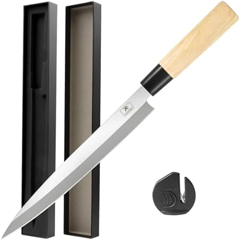 sawkit Sashimi Sushi Knife 7-9 Inch/Fish Perfect Boning Knives/Bread Chef's/For Cutting Sushi/Sashimi Fish Filleting Slicing/Very Sharp Stainless Steel Blade Meat and Peeling Multi-Purpose Kitchen Cover