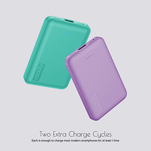 Miady 2-Pack 5000mAh Mini Portable Charger, 5V 2.4A USB-C Output Fast Charging Power Bank for Travel Small Battery Pack Compatible with iPhone 17/16/15 Galaxy S24/S22 iPad Android etc - Image 3