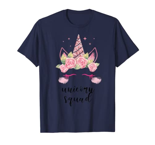 Camiseta Unicorn Squad, lindas flores de acuarela pastel de fantasía Camiseta