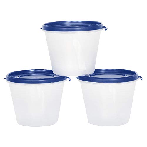 Image of Cutting EDGE Nesterware 1 Ltr Stackable Container (Set of 1, Dark Blue, 3) | BPA-free plastic, stackable design, leak-proof, kitchen storage, pantry, fridge, meal prep, reusable, travel use