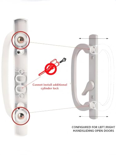 Image of Sliding Patio Door Handle Set Fits 1-1 /2 inch to 2-1 /4 inch Thick Door, Non-Handed Lock Replacement for 3-15 /16 inchH.C. Interior Glass Doors, Offset Thumbturn with Keyed