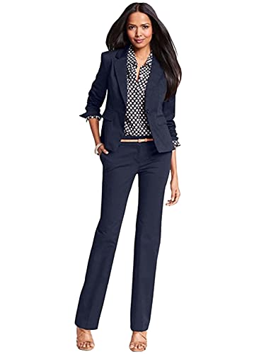 Costume à revers échancré femme : veste un bouton et pantalon business