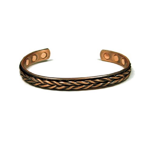 Accents Kingdom Magnetic Copper Therapy Arthritis Relief Golf Cuff Bangle Bracelet, Weave