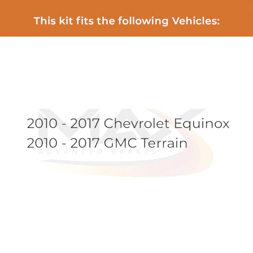 Image of MAX Advanced Brakes - Rear Brake Kit For 2010-2017 Chevrolet Equinox, 2010-2017 GMC Terrain| Carbon Ceramic Brake and Rotor Kit| Daily Performance Geomet Coated Cross-Drilled Brake Rotors