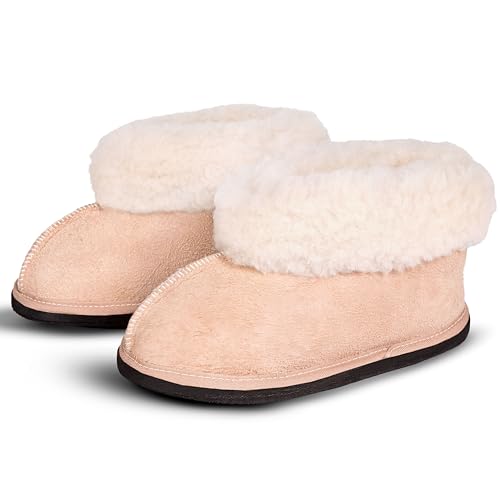 JCP Leathers Genuine Sheepskin Unisex House Slippers for Men and Women - Cozy Indoor Footwear